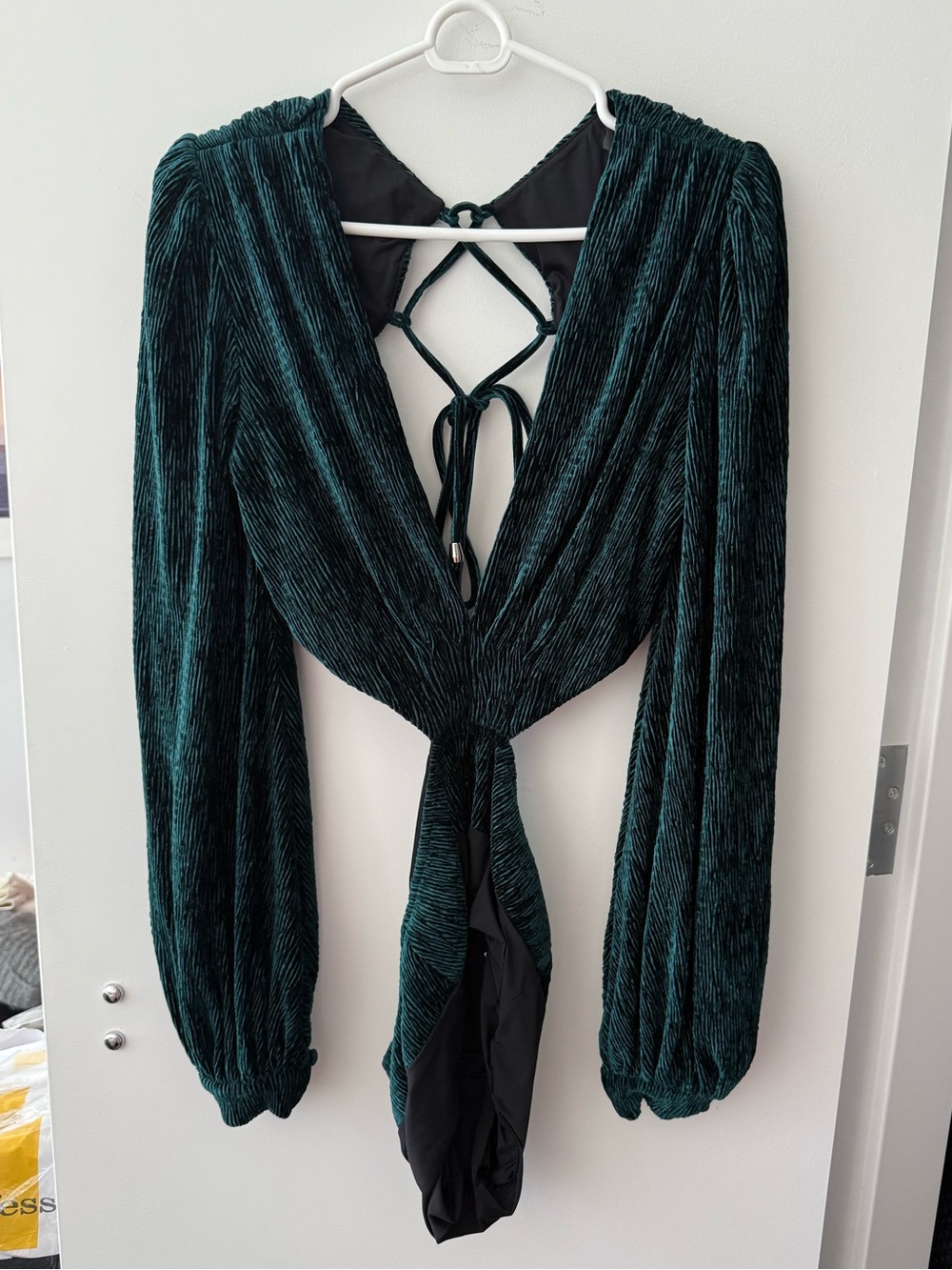 PatBO Velvet Cut Out Bodysuit (small)